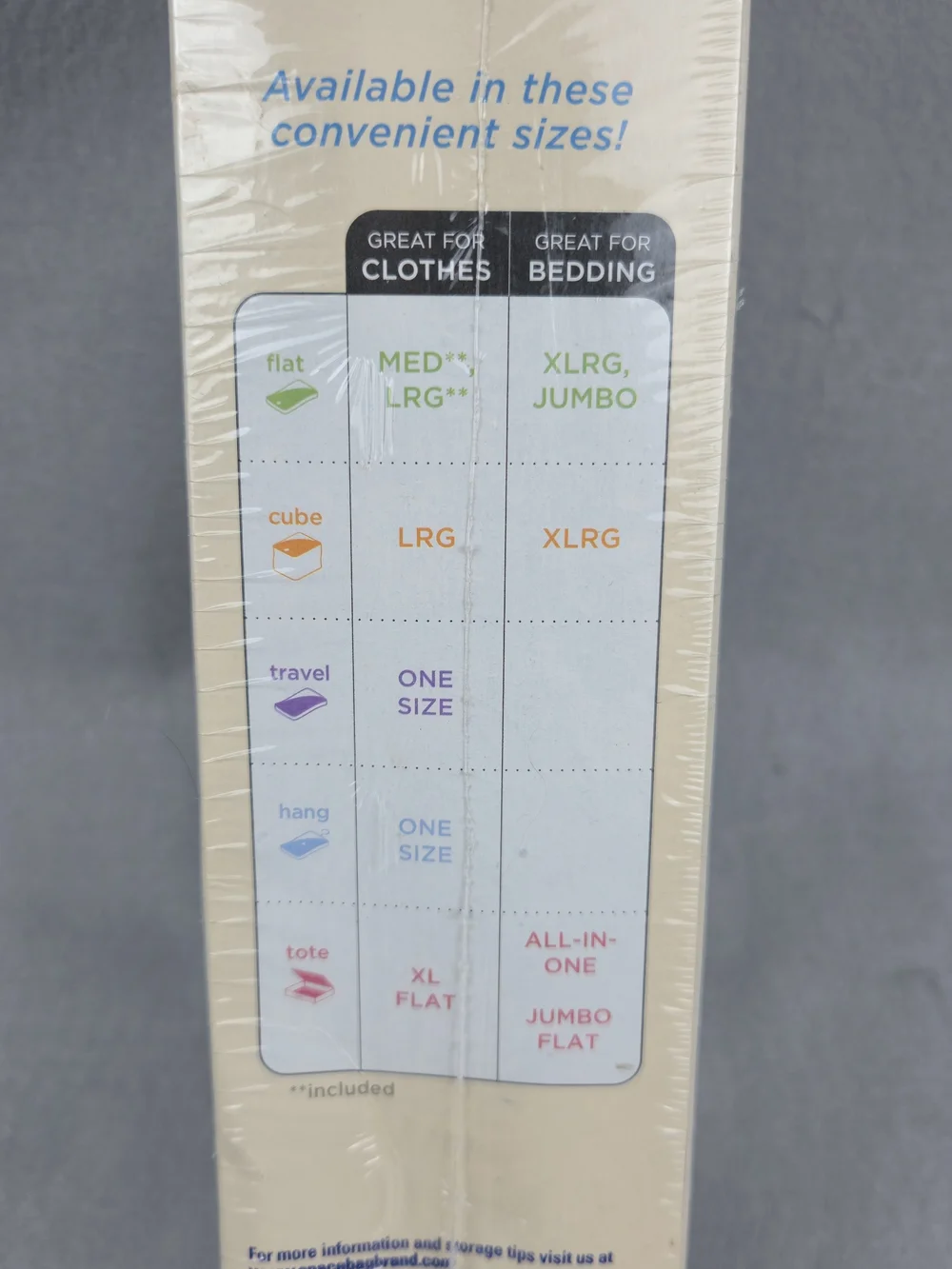 Ziploc Space Bag 3 Bag Combo Heavy Duty Vacuum Seal Storage Bags NIB